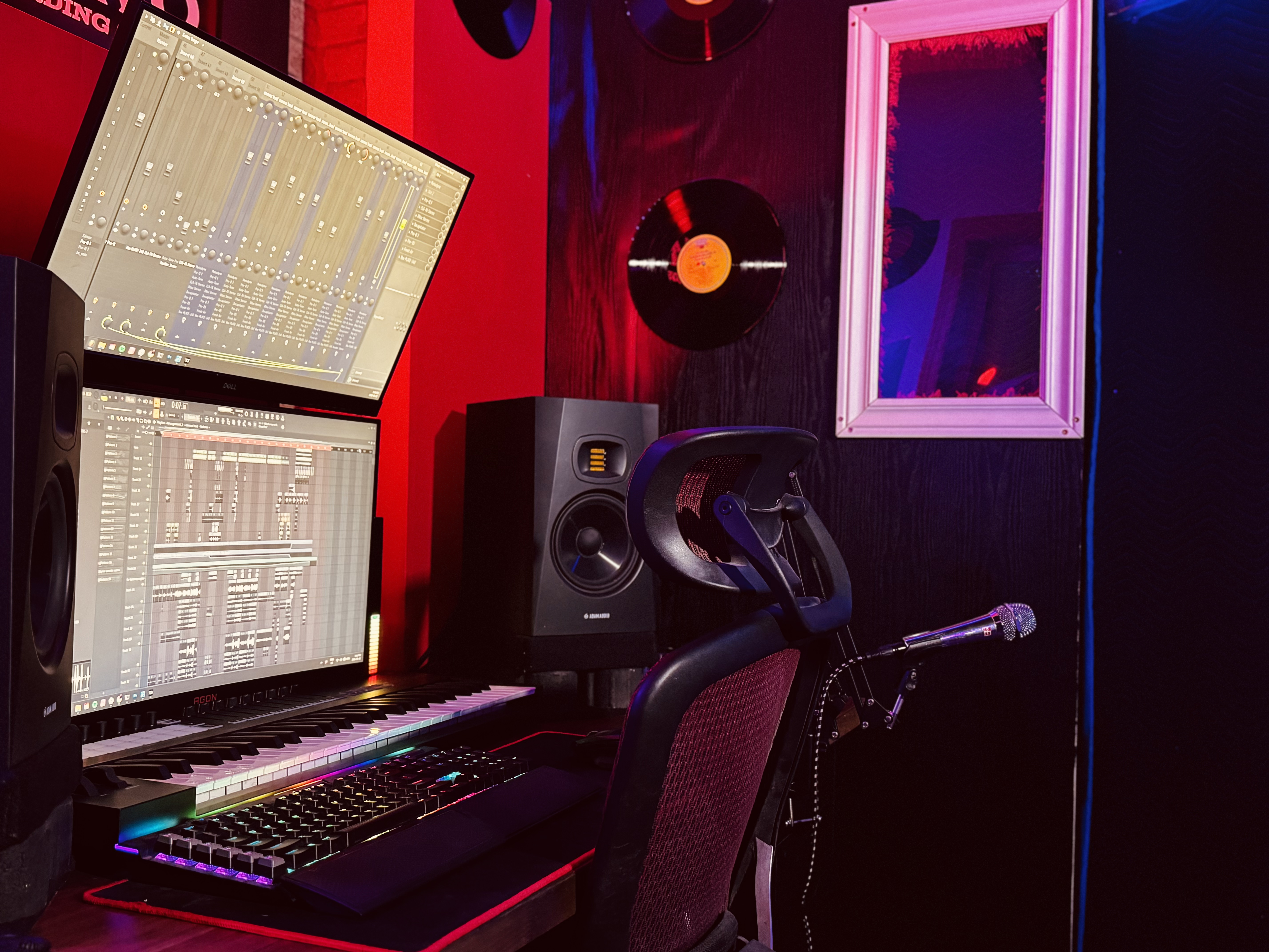 desk and booth
